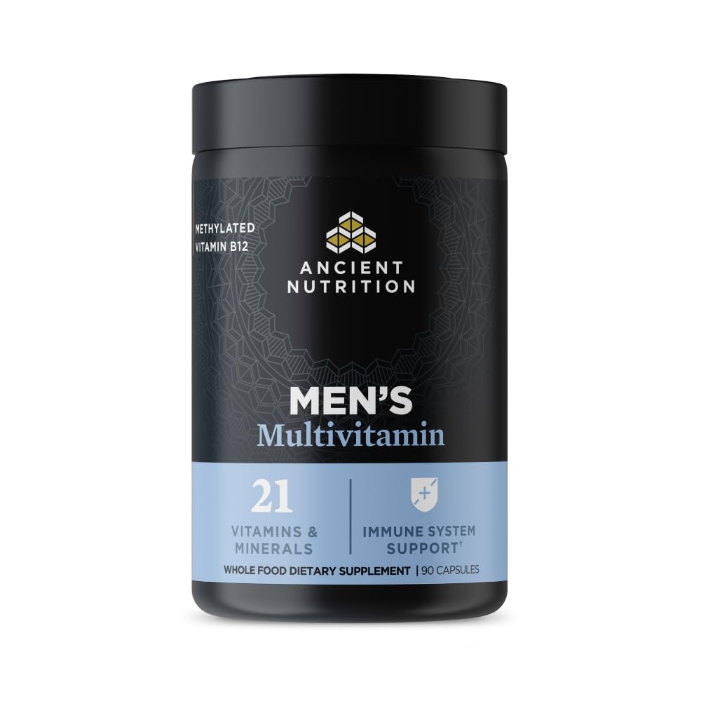 Oude voeding Multivitamine voor mannen, Multi Men's, Vitamine D, C, E, B12, Zink, Magnesium, Ondersteunt Gezond Immune Systeem en Bone Health, 90 Ct