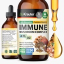 BIO KRAUTER Immune Support Mushroom Supplement - Lions Mane, Shiitake, Turkey Tail, Reishi, Chaga & Maitake Liquid Extract - Mushroom Complex Tinctuur - Vegan Drops 4 Fl.Oz.