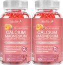 1200mg Calcium Gummies with D3,K2,Zinc - Plant Complex Calcium Magnesium Supplement with Glycinate,Potassium,Vitamine C &Whole Natural Food for Bone & Immune Support- 120 Kauwbare Gummy Sugar-Free