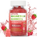 Magnesium Glycinate Gummies 800mg per portie, Suikervrij Magnesiumsupplement met Magnesium Malaat, Calcium, Vitamine D3, B6, CoQ10 voor Kalm Ondersteuning & Slaap voor Volwassenen Kinderen