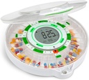 Distributeur automatique de pilules de 28 jours avec écran LCD amélioré, serrure à clés, son et lumière pour les prescriptions, médicaments, vitamines, suppléments et plus