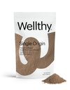 Wellthy Collagen Superfood Poudre, lutte contre le stress et la fatigue, Cacao, Poudre de champignons - Extraits de Chaga et Reishi biologiques, Matcha biologique certifié, sans allergène et sans OGM