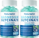 Magnesium Glycinate Gummies 1000mg - Suikervrij Magnesium Kalium Supplement met Vitamine D, B6, CoQ10 voor Kalm Mood & Slaap Ondersteuning - 120 Blueberry Gummies -2 Pack