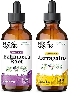 Wild & Organic Echinacea Tincture 4 fl oz & Astragalus Tincture 4 fl oz