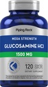 Piping Rock Glucosamine HCL 1500mg 120 Caplets Mega Sterkte Niet-GMO en Glutenvrij Supplement