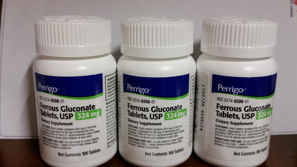 Ferrogluconaat, 324mg, 100 tabletten, 3-pack