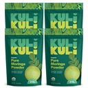 Kuli Kuli Moringa Oleifera Poudre de feuille biologique et smoothie verte, 100% pur USDA Certifié et poudre de Moringa non-OGM, parfait avec smoothies, thé et aliments, 4 Pack
