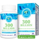 Probiotica voor vrouwen en mannen - 300 miljard CFU, 24 strains Probiotica + 15 biologische kruiden Prebiotica voor de spijsvertering, Gut Health, Immune, Constipatie, diarree & Whole-Body Health - 2 maanden Levering