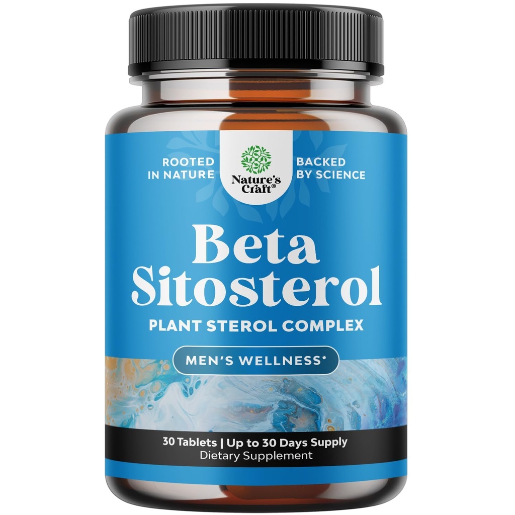 Plant Sterols Complex met Beta Sitosterol - 500 mg Beta-Sitosterol Sterols en Stanols Supplement voor hart- en prostaatondersteuning - Hart- en prostaatgezondheidssupplement voor mannen - 30 tabletten