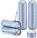 [2 Pack] Zannaki Metal Travel Pill Organizer, Portable Waterproof Weekly Pill Box, Grote Aluminium Legering Pill Case Container, BPA Gratis 7 dagen Dagelijkse Medicine Organisator Houder voor Vitamine, Supplement