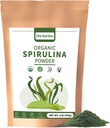 Organische Spirulina Poeder, Non-GMO, USDA Gecertificeerd, Groene Superfood Boosts Energie, Hoog in eiwit, mineralen, antioxidanten en vitamines, 1 lb