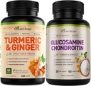 Basis van de natuur Kurkuma & Ginger 120 ct + Glucosamine Chondroitin 90 ct