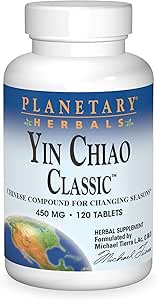 Planetaire kruiden Yin Chiao Classic 450 mg Immune Formules voor seizoensondersteuning -120 tabletten