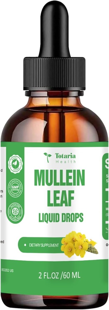 Totaria Mullein gouttes Extrait de feuille de Mullein pur, 2 FL.OZ