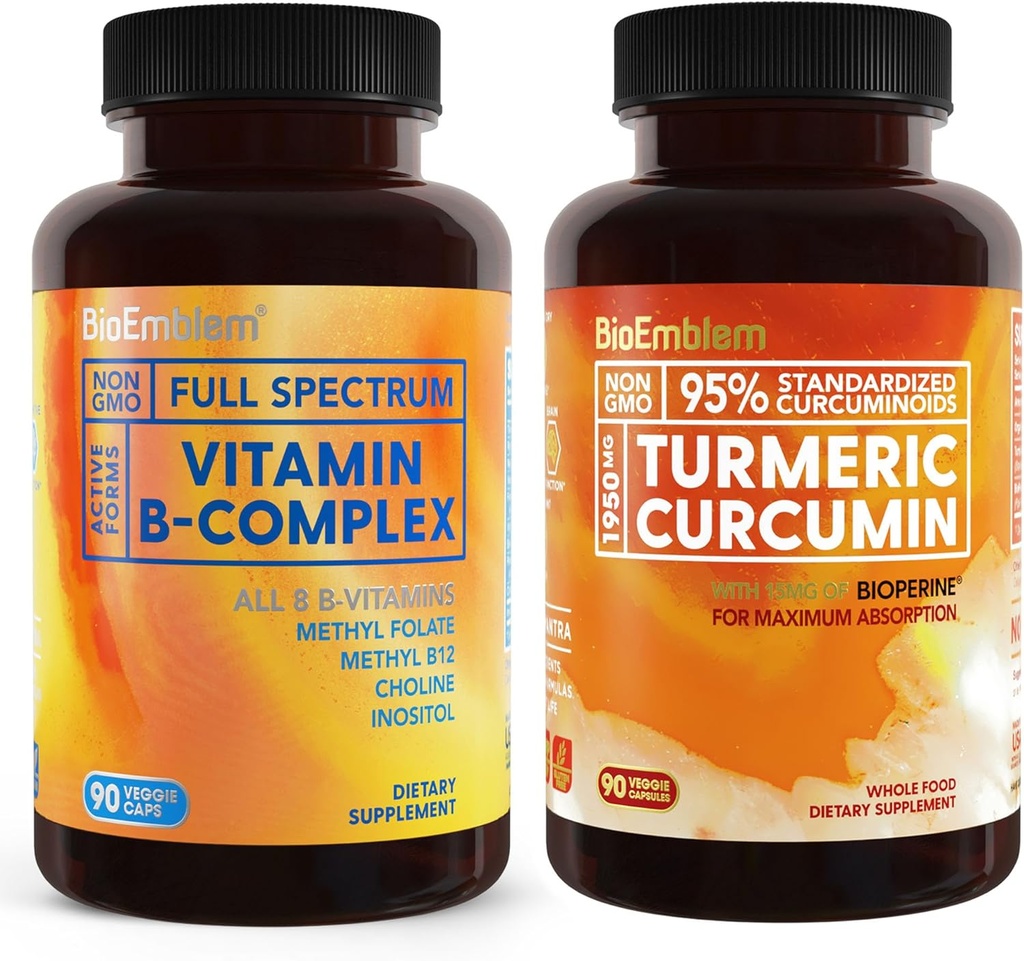 Supplément curcumine curcumine curcuma de BioEmblem avec complexe BioPerine et Vitamine B