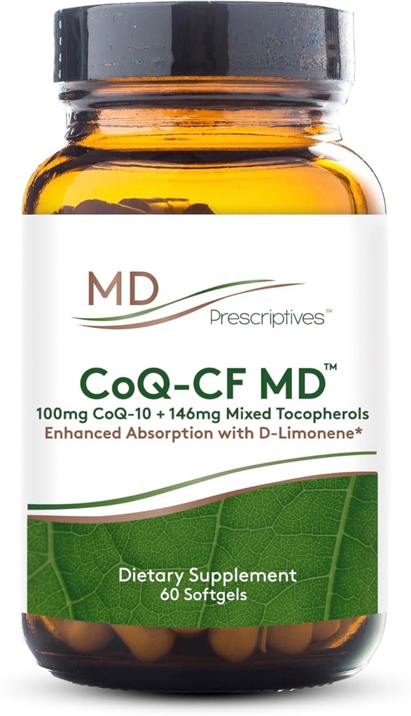 MD Prescriptives CoQ-CF MD - Co-enzym Q10 Dieetsupplement met vitamine E - CoQ10 100mg Optimale absorptieformule - 1 Capsule Dagelijks - 60 Softgels