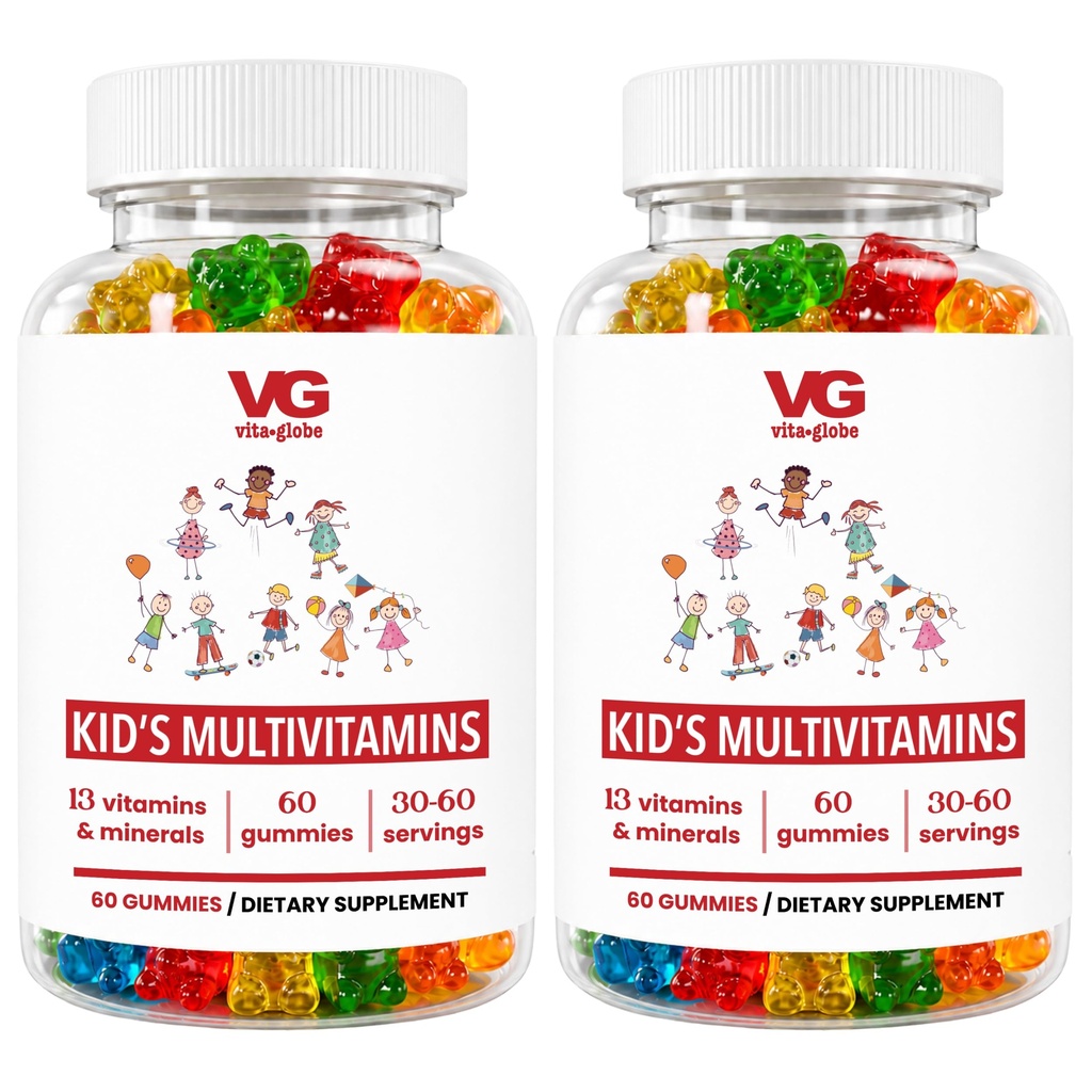 VITA GLOBE Kids Complete Multivitamine Gummies met vitamines A, C, D, E, B6 & B12 Dagelijkse Immune, Groei & Wellness Support 