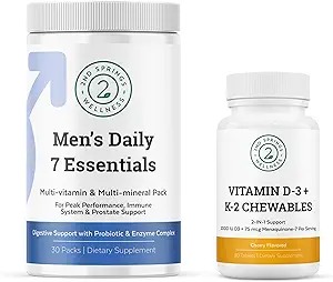 Ensemble d'essentiels et de vitamines D3+K2 pour hommes