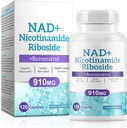 NAD Supplement voor mannen en vrouwen - Liposomal Nicotinamide Riboside, Quercetin, NAD+ Supplement met Resveratrol 910mg - Ondersteunt spier, hersenen, energie, 120 capsules