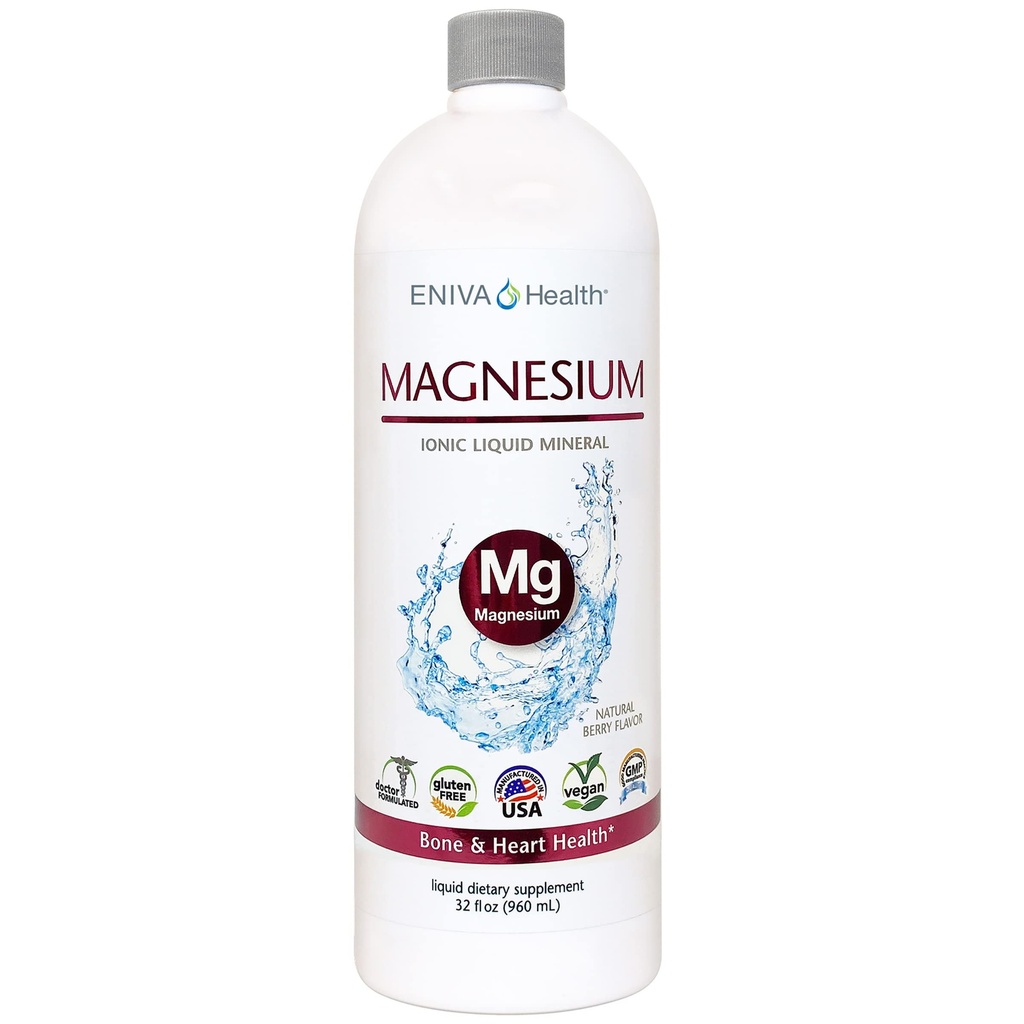 Liquid Ionic Magnesium Supplement (32oz) Digestive Health, Muscle Energy and Bones. Nul Calorieën. Zero Sugar, van Eniva Health.