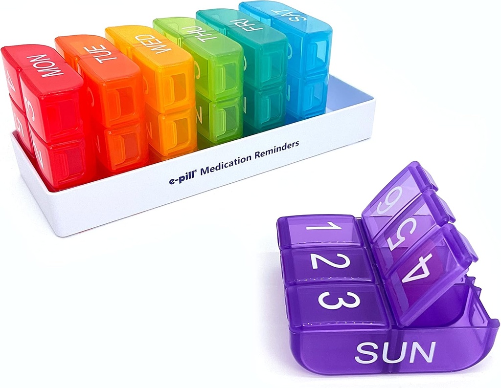 e-Pill 6 keer per dag x 7 dagen per week Pillen Organisator, Vitamine, en Medicine Box - Multicolor