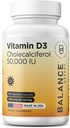 Balancebreens Vitamine D3 50.000 IE, 60 Veggie Capsules - Hoge Potentie, Ondersteunt Immune & Bone Health - Weekly Once