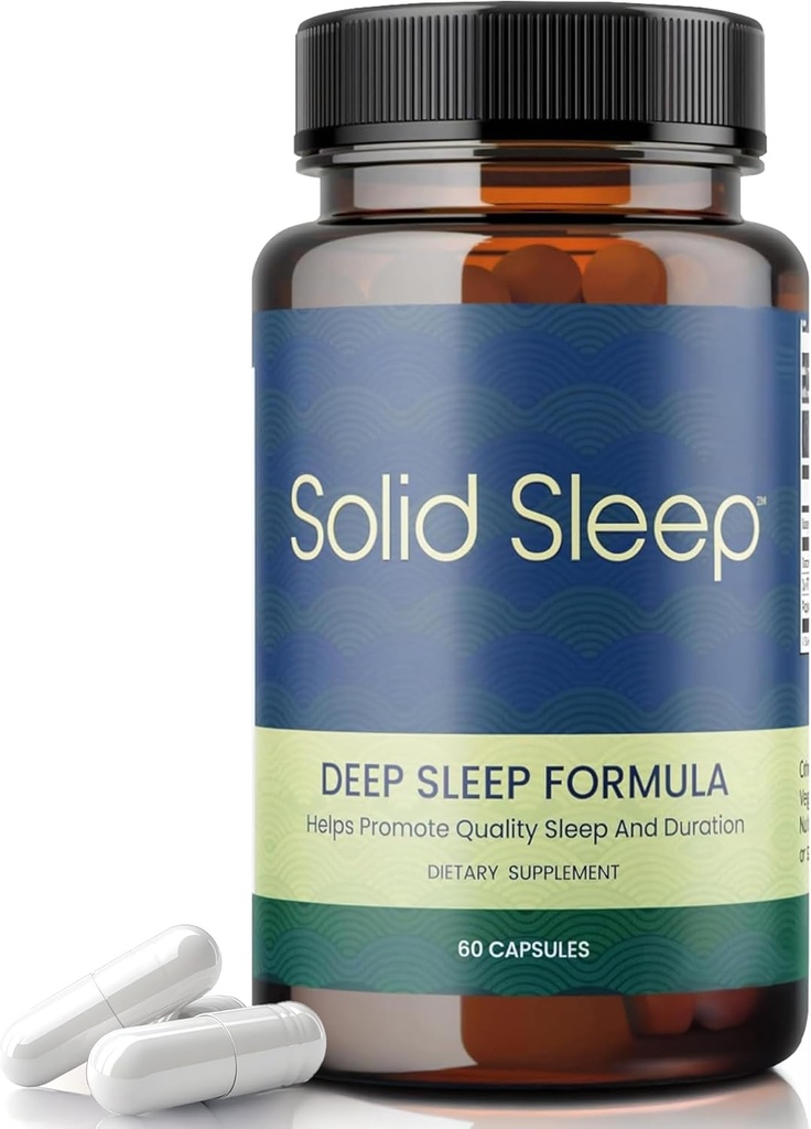 Deep Sleep Formula, Natuurlijke slaaphulp zonder Melatonine, Magnesium Bisglycinate, L. Theanine, Inositol, Slaappillen voor volwassenen, 60 Vegan Capsules