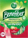Poudre de poudre de fibre prébiotique pour la santé digestive, poudre de fibre quotidienne, boîtes de poudre de parfum de fraise Kiwi - 24 bâtons (5.28 Ounces)