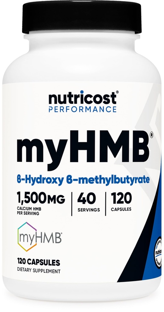 Nutricost myHMB Capsules 1.500MG Calcium HMB Per Serving, 120 Capsules, 40 Servings - Performance Line, Calcium B-Hydroxy B-methylbutyraat Monohydraat