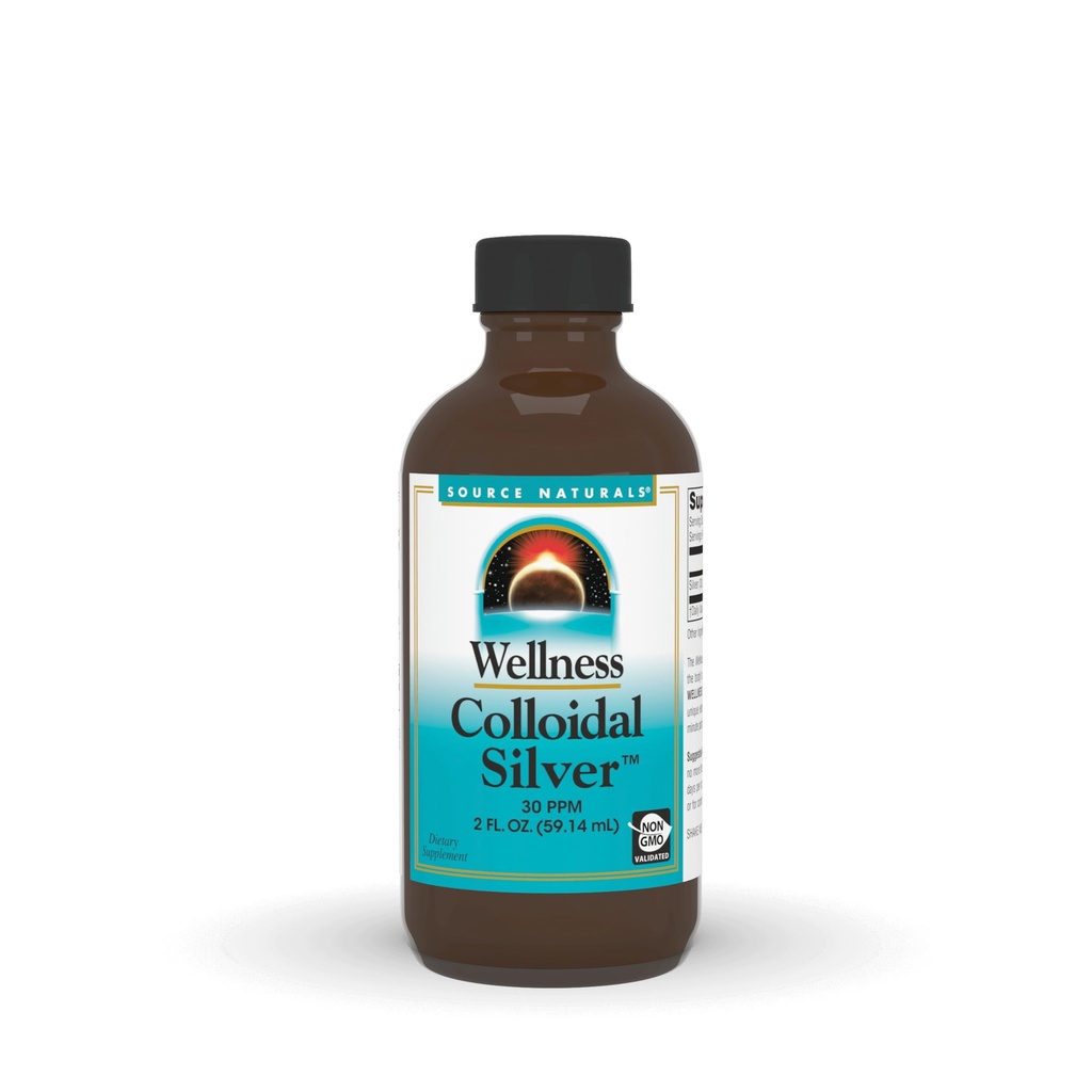 Bron Natuurlijken Wellness Colloïdaal Zilver, 30 ppm, Non-GMO Liquid Dietary Supplement dat fysieke welzijn ondersteunt* - 2 Fluid oz