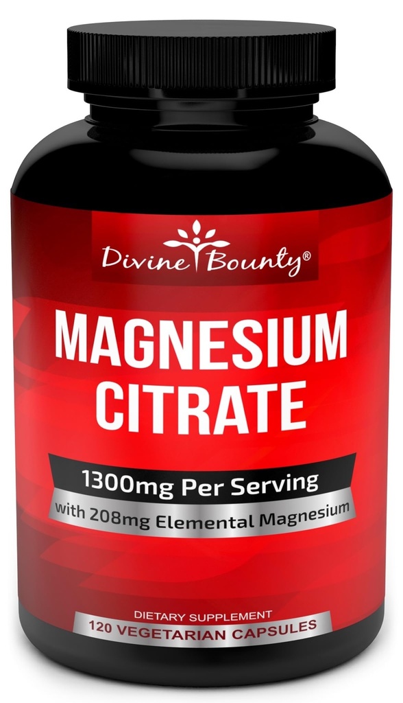 Pure Magnesium Citroen Capsules - 1300mg Magnesium Supplement met Elementale Magnesium - 120 Vegetarische Capsules