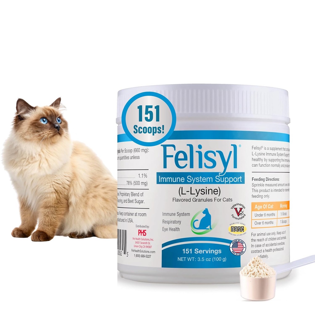 Felisyl Immuun Systeem Ondersteuning(L-Lysine) Granulaat voor Katten 3.5oz(100g)