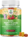 Op planten gebaseerde kinderen Multivitamine Gummies - Multivitamine voor kinderen Immune Ondersteuning met vitamine A, C, D3, E, B6 & B12, Zink & Jodium - Kindervitaminen Kauwbare Formule voor Sterke Gezondheid - 90 Tel.
