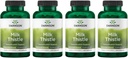Swanson Milk Thistle (Standardized) - Herbal Lever Ondersteuning Supplement w/ 80% Silymarin - Natural Formula Helpen om de algehele gezondheid en welzijn te behouden - (120 capsules) (4 verpakkingen)