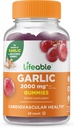 Levensvatbare Knoflook Gummies - 2000 mg - Grote Proeverij Natuurlijke Smaak Gummy Vitamine Supplement - Glutenvrij, Vegetarisch, GGO Gratis Kauwbaar - voor volwassenen 90 Gummies