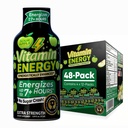 Vitamine Energy Workout+ Extra Strength Energy Shot Sour Apple 48 Pack, 260mg Caféine naturelle, Pré-entraînement, B-Vitamines, Minéraux, Endurance et Performance, Zéro Sucre, Sans gluten, Vegan, 1.93 fl oz
