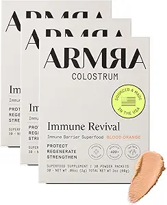 ARMRA ColostrumTM Poudre premium, herbe, Gut Health Bloating Immunity Peau & Cheveux, Contient 400+ Nutriments Bioactifs, Keto, Gluten & Fat Free (Bundle Orange Blood)