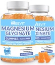 Gommies de glycinate de magnésium sans sucre avec L-Thréonate, suppléments de magnésium pour les femmes et les hommes avec Ashwagandha, L-Theanine, GABA, vitamine C, B6