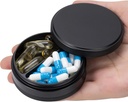 Pill Box 2 Compartiment Pill Case - Portable Metal Travel Pill Container voor Pocket of Purse, waterdichte pil Organisator houder voor Medicine Vitamine Visolie en Supplementen