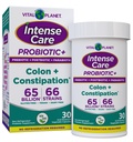 Vital Planet - Intense Care Colon & Constipatie Probiotica Plus Biologische Prebiotica, Postbiotica, Parabiotica, Complete 4-in-1 Gezondheidssupplement voor volwassenen, 65 miljard CFU, 66 Strains, 30 ct