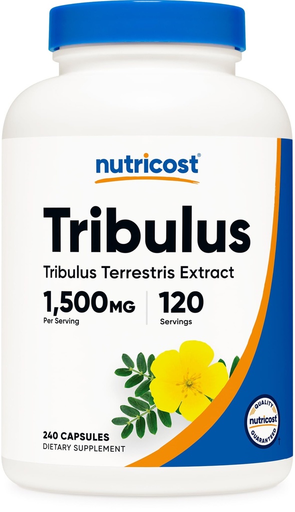 Nutricost Tribulus Terrestris Extract 1500mg, 240 Capsules - 45% Saponins, 120 Servings, Non-GMO, Glutenvrij