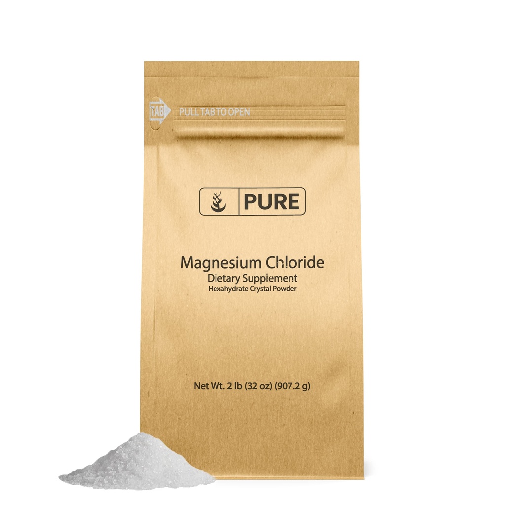 Pure Original Ingrediënten Magnesiumchloride (2lb) Oral Supplement, Crystal Powder, Magnesium Supplement, Food Grade