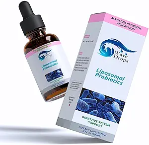 Probiotiques liposomiques, probiotiques pour les femmes et les hommes, puissant 35 milliards UFC non OGM, végétalien, sans gluten, gouttes liquides pour la santé digestive et le soutien immunitaire 59 portions