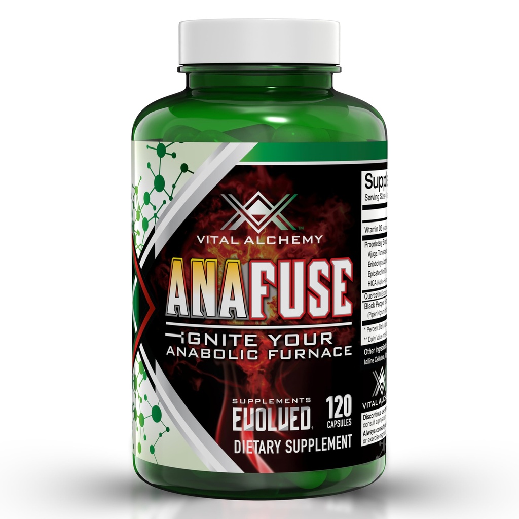 Alchimie vitale Anafuse Turkestérone supplément pour les hommes, l'épicatéchine, Quercetin, poivre noir, et plus - Augmenter l'endurance, le muscle maigre croissance et la récupération - USA Made & Non-GMO - 120 capsules végétaliennes