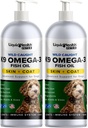 Liquid Health Huisdieren K9 Omega 3 Visolie voor honden - Liquid Omega 3 Supplement voor Huisdieren met EPA + DPA + DHA - Verminder Jeuken & Vergieten, Ondersteuning Joints, Immunity, Brain, Heart Health - USA Made (2 Pack)