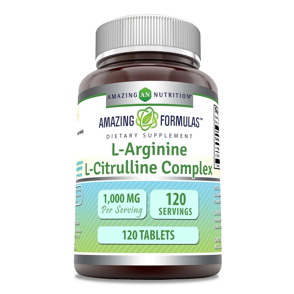 Verbazingwekkende Formules L-Arginine/L-Citrulline Complex 1000mg 120 tabletten Supplement