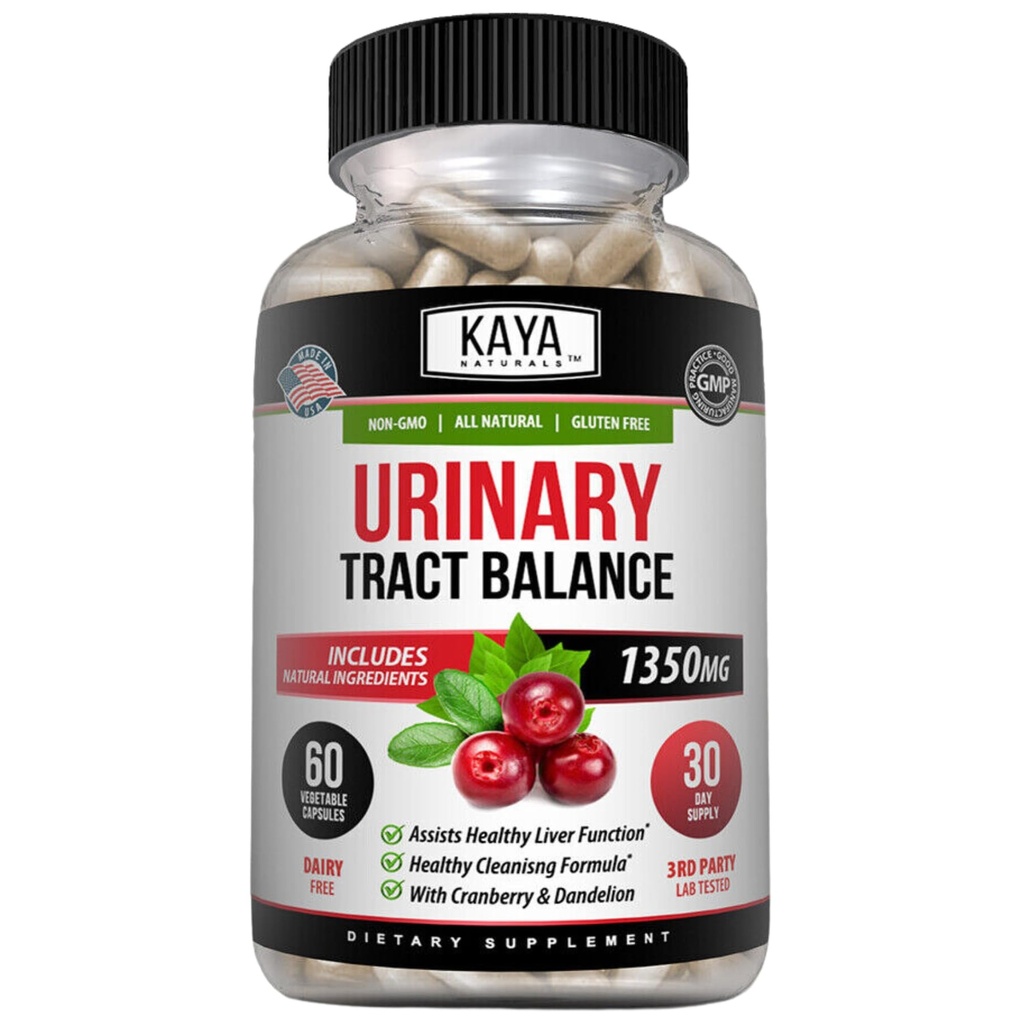 Kaya Naturals - D-Mannose - Urinaire Tract UT Cleanse & Bladder Health - Made with Cranberry, Hibiscus & Dandelion Root - D Mannose Capsules Cranberry Supplement - 60 Veggie Capsules