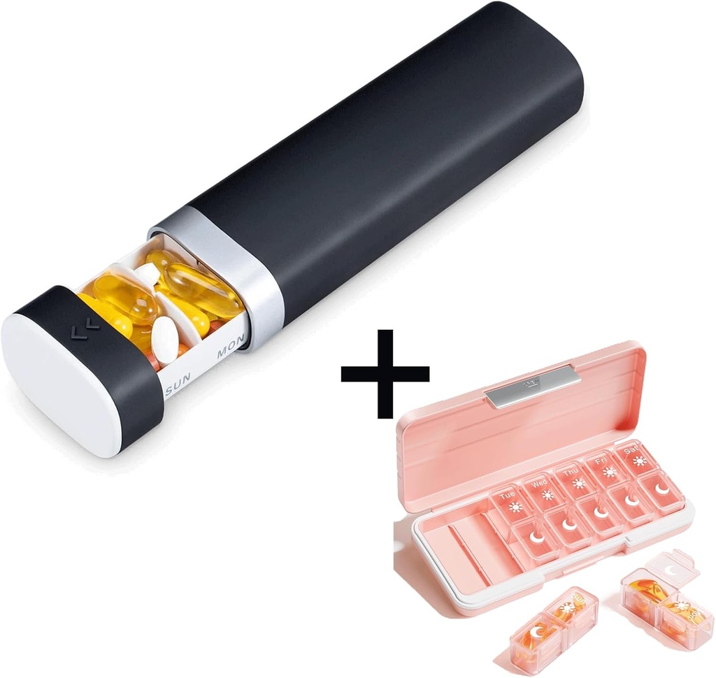AM PM pil Organizer 2 keer per dag, 7 dagen pil Box Weekly pil Organizer Reizen met aparte container, draagbare dagelijkse geneeskunde planner dispenser geval voor vitamine, visolie, supplementen