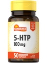Sundance 5-HTP 100mg | 50 Capsules | 5 Hydroxtryptophan | Non-GMO & Gluten Free Supplement