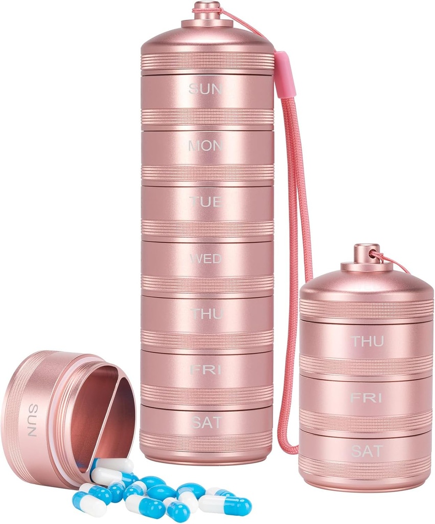 XHT Pink Wekelijkse Metal Pillen Organisator 7 Dag 2 Times a Day 